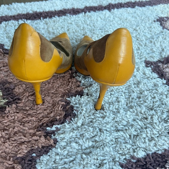 Jimmy Choo Brown and Yellow Heels - Picture 2 of 3
